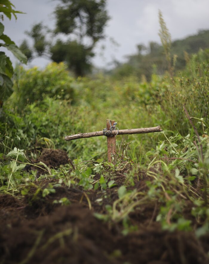 Gravesite of one of several Batwa community members killed