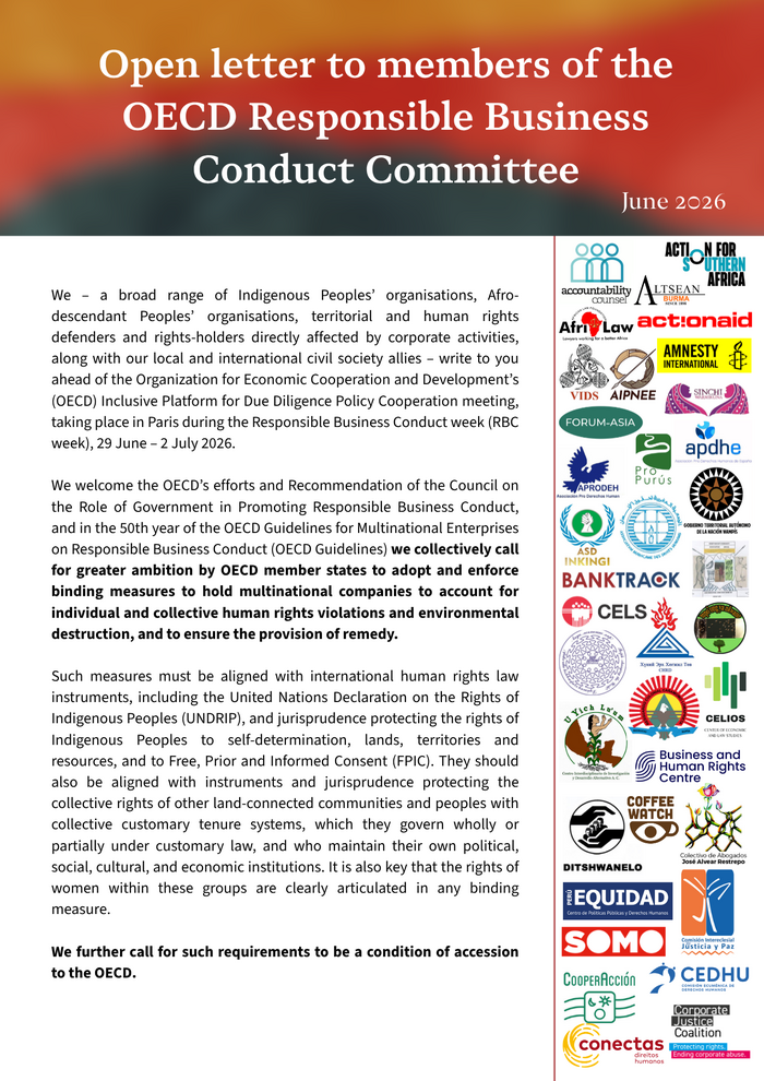 The first page of an open letter with the same title as the webpage, with a column of dozens of organisations' logos down the left hand side