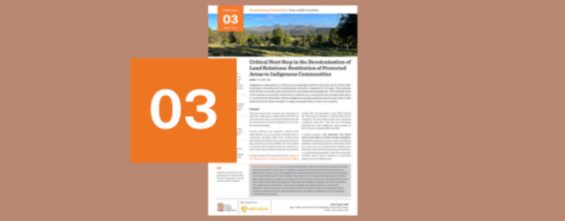 Critical Next Step in the Decolonisation of Land Relations: Restitution of Protected Areas to Indigenous Communities